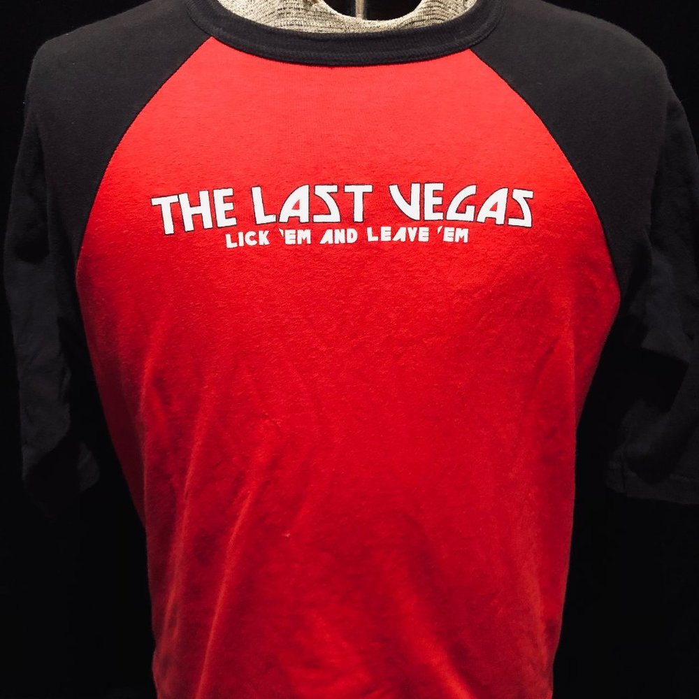 The Last Vegas Lick 'Em And Leave 'Em Jersey Medium M T Shirt Vintage Red/Black
